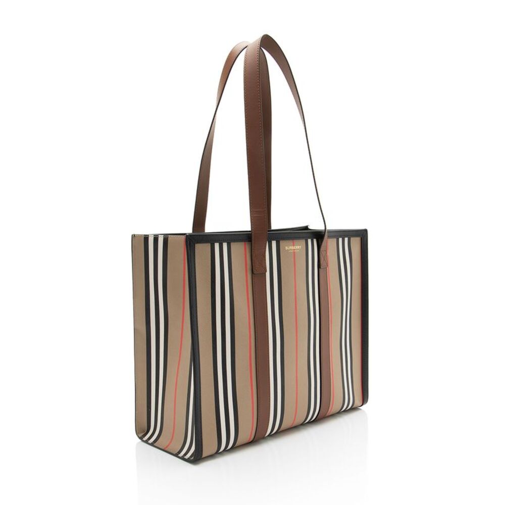 Burberry E-Canvas Icon Stripe Tote - Picture 2 of 12